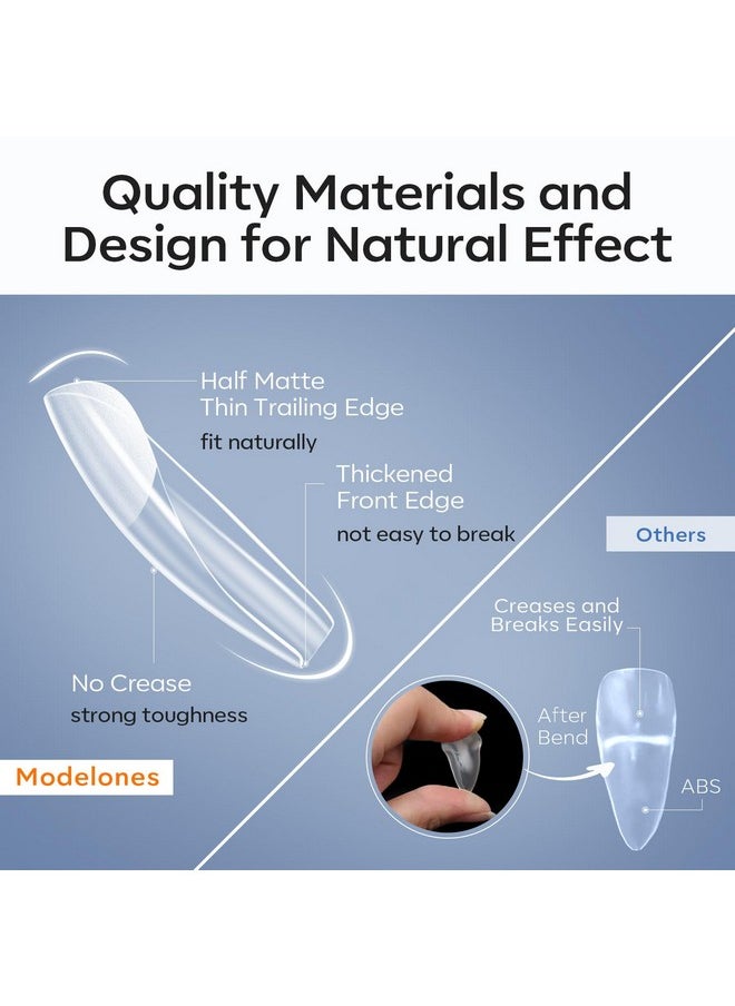 modelones modelones Short Square Nail Tips, Pre-shaped Gel x Nail Tips Full Cover Fake Nails Acrylic Nail Tips Nail Extension Press on Nails Gel x Nail Kit 216PCS 12Sizes  - Image 3