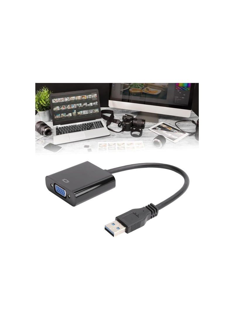 Generic - USB to VGA Adapter, 1920x1080 Output, 5.0Gbps Super Speed Supports, USB 2.0 3.0 to VGA Audio Video Converter, Plug and Play for Windows 7/8/10 - Image 1