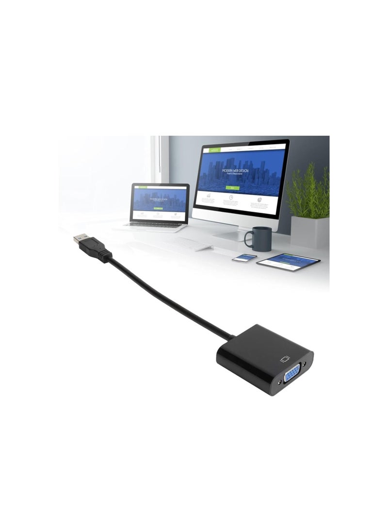 Generic - USB to VGA Adapter, 1920x1080 Output, 5.0Gbps Super Speed Supports, USB 2.0 3.0 to VGA Audio Video Converter, Plug and Play for Windows 7/8/10 - Image 1
