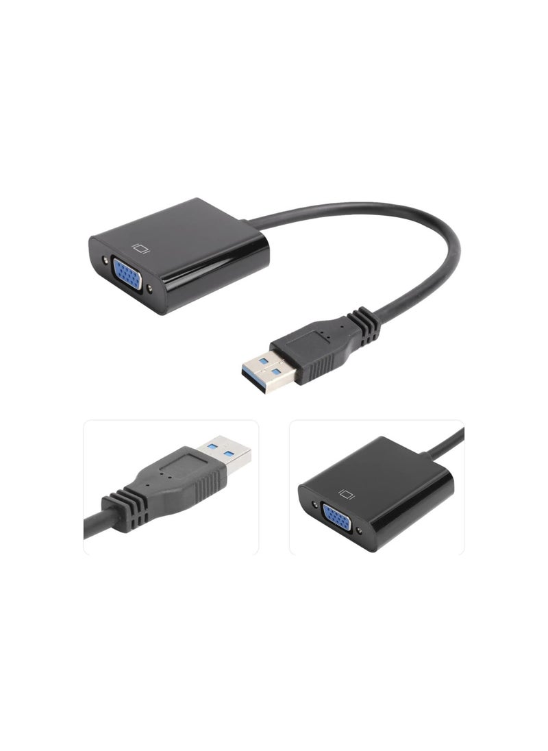 Generic - USB to VGA Adapter, 1920x1080 Output, 5.0Gbps Super Speed Supports, USB 2.0 3.0 to VGA Audio Video Converter, Plug and Play for Windows 7/8/10 - Image 1