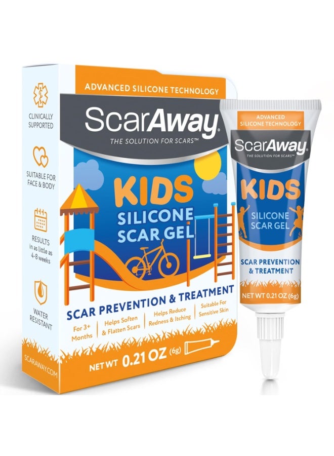 ScarAway Kids Silicone Scar Gel, 100% Medical-Grade, Helps Improve Size, Color & Texture of Hypertrophic & Keloid Scars on Face & Body from Injury, Burns & Surgery, Water Resistant, Clear, 6g - Image 1