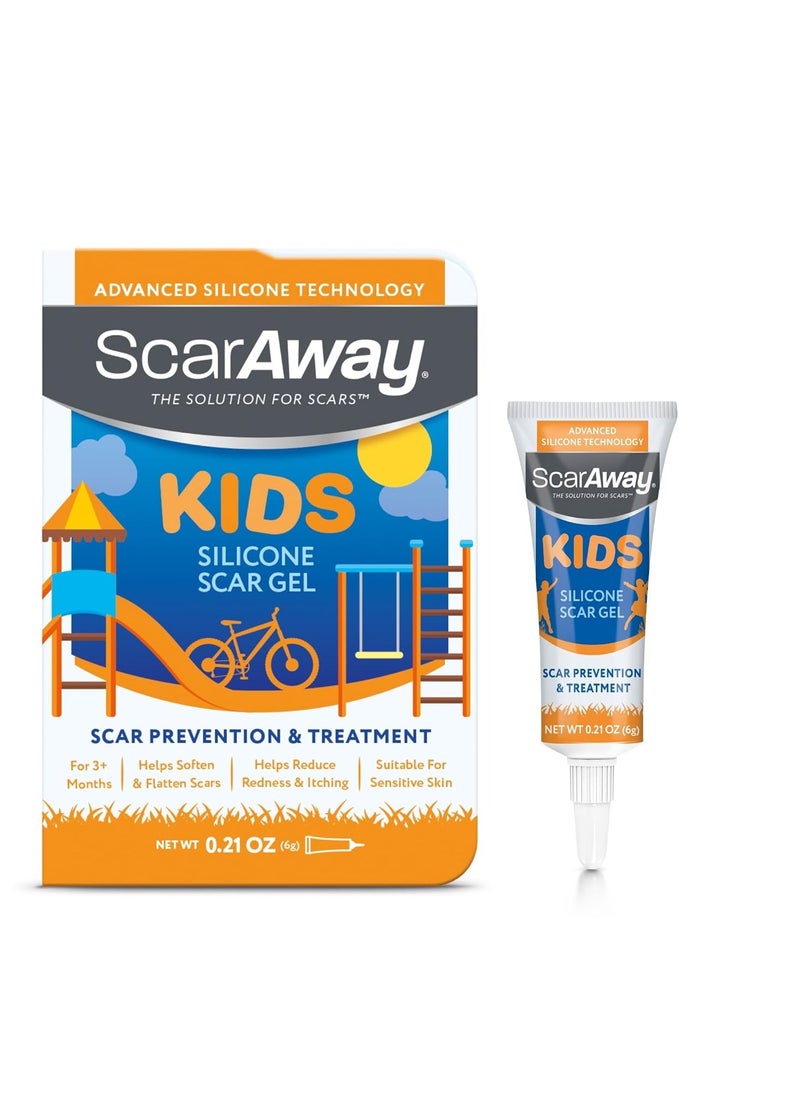 scaraway - ScarAway Kids Silicone Scar Gel, 100% Medical-Grade, Helps Improve Size, Color & Texture of Hypertrophic & Keloid Scars on Face & Body from Injury, Burns & Surgery, Water Resistant, Clear, 6g - Image 1