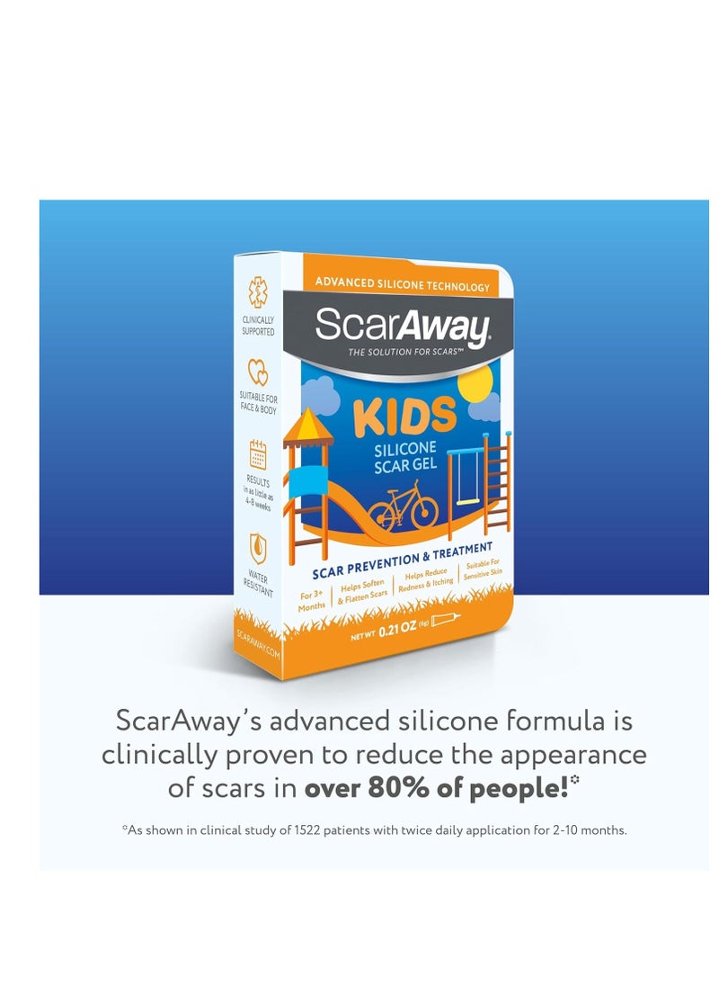scaraway - ScarAway Kids Silicone Scar Gel, 100% Medical-Grade, Helps Improve Size, Color & Texture of Hypertrophic & Keloid Scars on Face & Body from Injury, Burns & Surgery, Water Resistant, Clear, 6g - Image 1