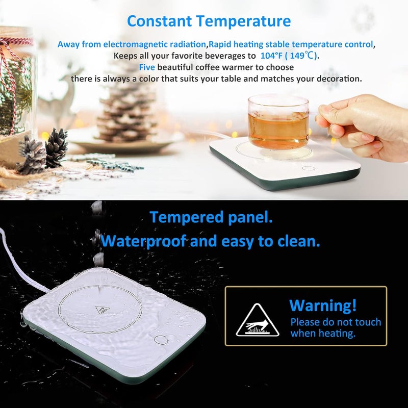 Misby Coffee Warmer, Coffee Cup Warmer with Auto Shut Off, Gravity-Induction Coffee Warmer for Desk Use, Coffee Mug Warmer for Coffee Lovers Gift Keep Beverages Coffee Warmer (Green) - Image 3