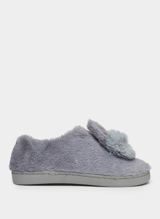 Take Two Solid Plush Cute Rabbit Bedroom Slippers - Image 1