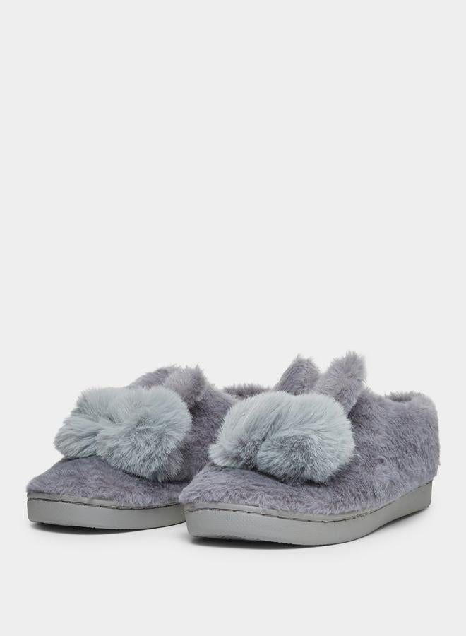 Take Two Solid Plush Cute Rabbit Bedroom Slippers - Image 2