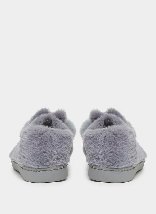 Take Two Solid Plush Cute Rabbit Bedroom Slippers - Image 4