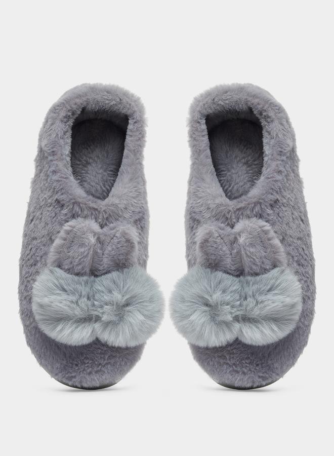 Take Two Solid Plush Cute Rabbit Bedroom Slippers - Image 5