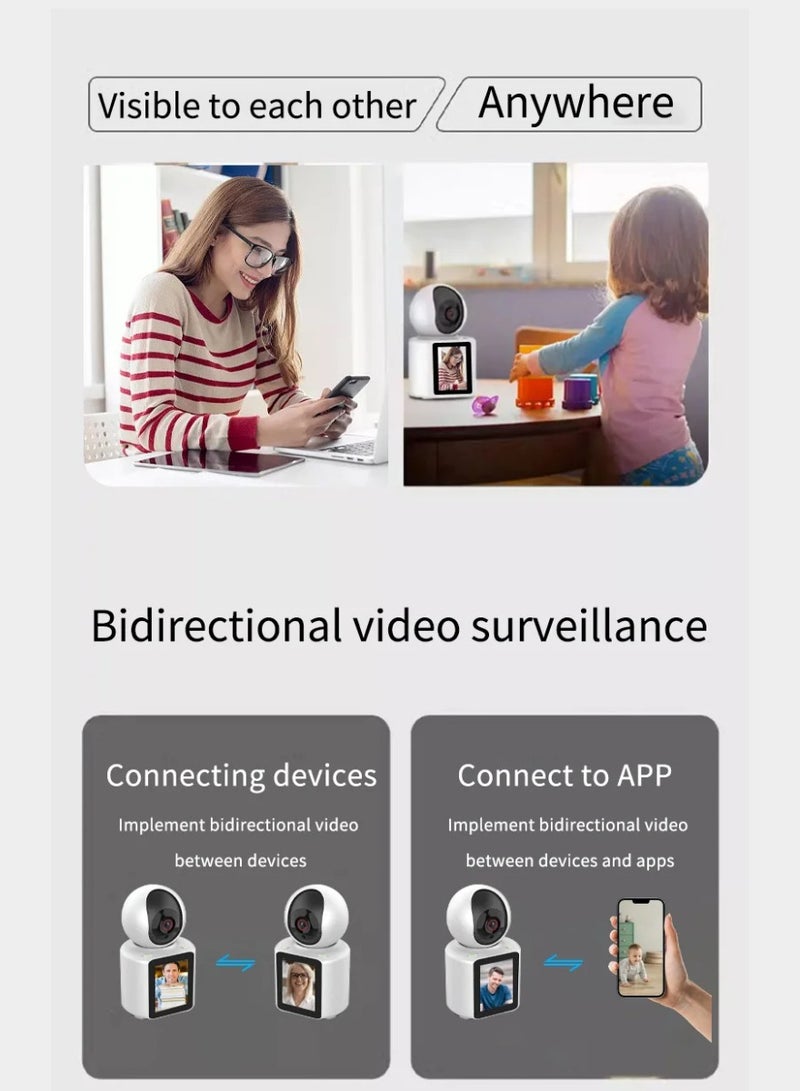 يوويل كاميرا مكالمات الفيديو كاميرا واي فاي ذكية شاشة IPS 2.8 بوصة، محادثة فيديو ثنائية الاتجاه، كاميرا لاسلكية 1080 بكسل للعرض عن بعد والمراقبة والمراقبة - Image 2