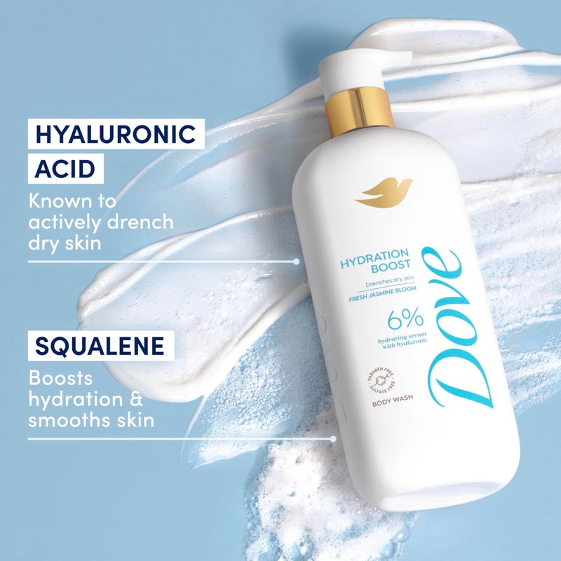 Dove Serum Body Wash Hydration Boost actively drenches dry skin with Hyaluronic Acid Serum 18.5 Fl Oz - Image 4