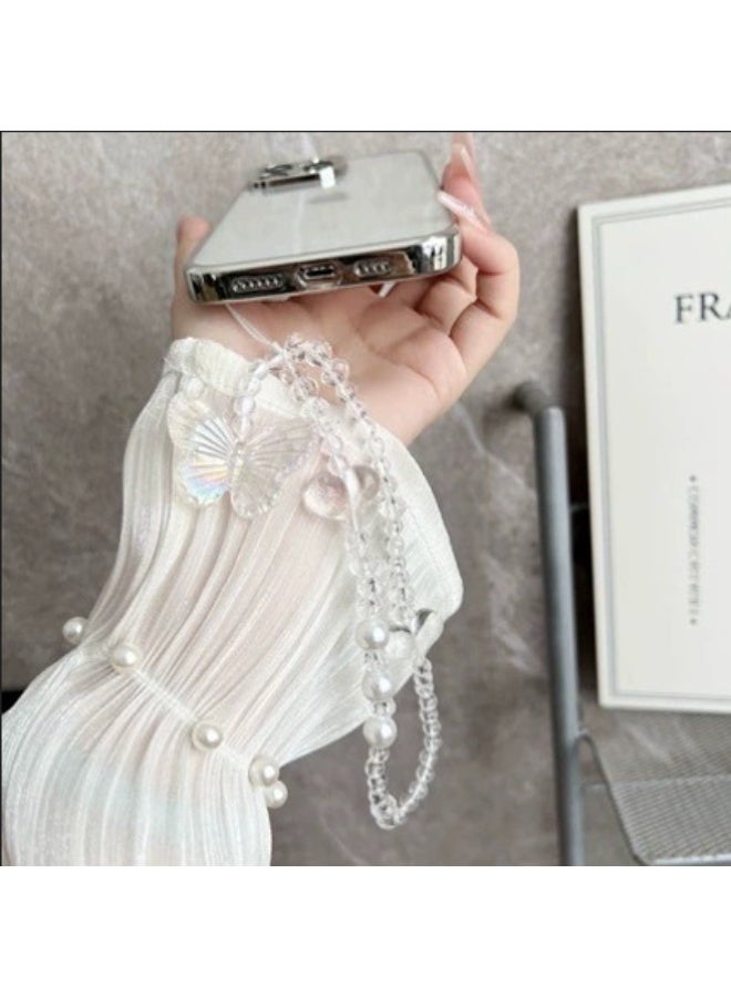 NIBEMINENT Super Cute Beaded Phone Charm – Trendy Phone Chain Wrist Strap, Shining Beads Chain Lanyard for Cell Phone - Image 3