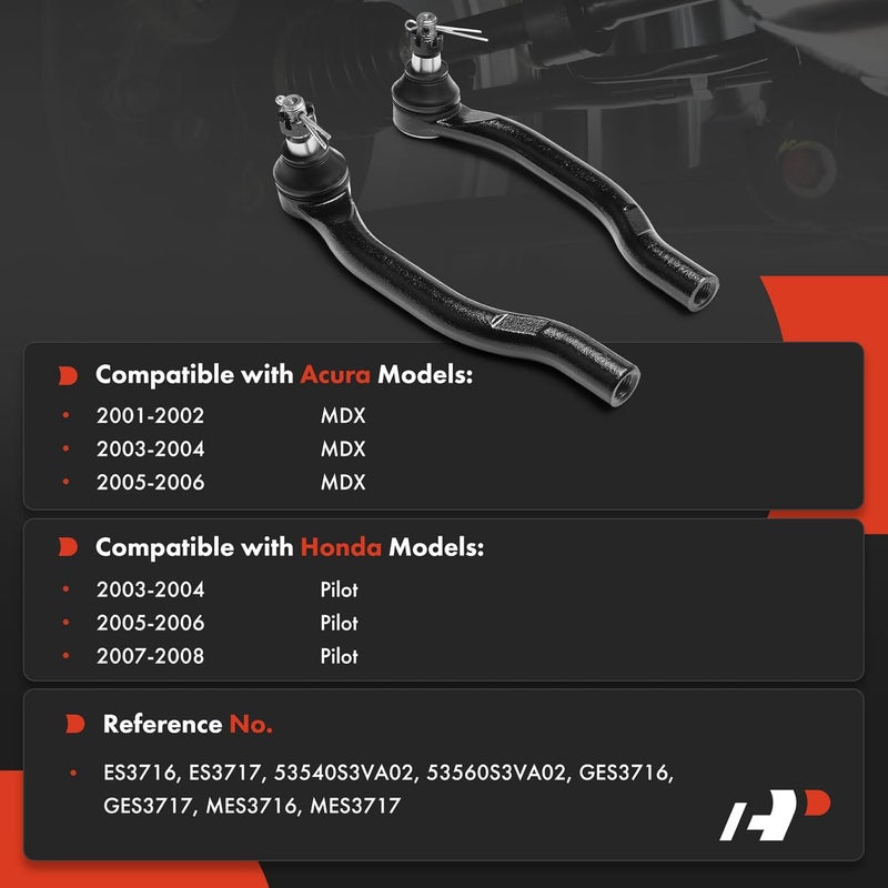 A-Premium Front Outer Tie Rod Ends for Honda and Acura - Image 2