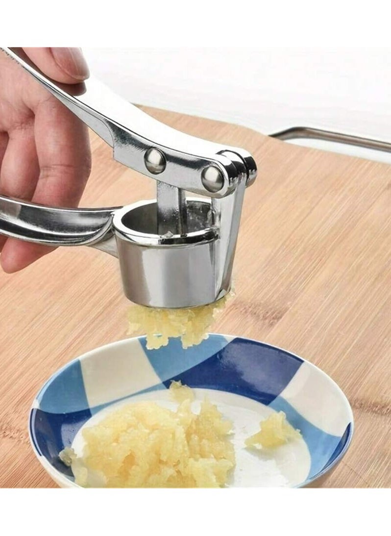 ماركة غير محددة 1 قطعة معدنية واحدة هراسة ثوم معدنية كسارة ثوم يدوية محمولة باليد أدوات مطبخ الزنجبيل  - Image 4