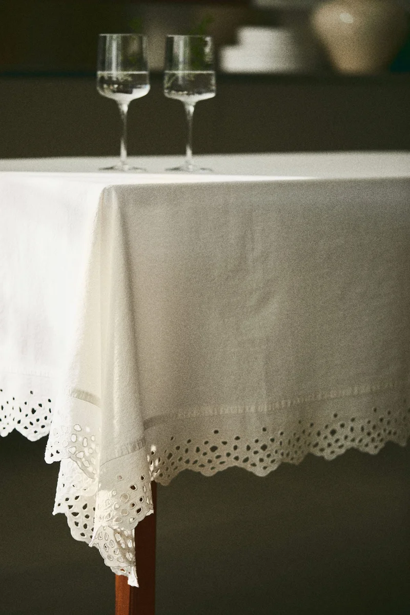 H&M Broderie anglaise tablecloth