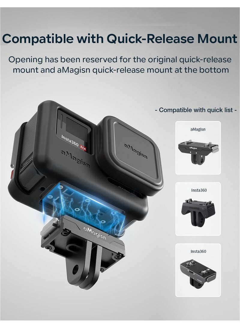 SYOSI Silicone Protective Case for Insta360 Ace Pro, Shock Proof Protection Silicone Case, That Includes A Lens Cover For The Insta 360 Ace Pro Protective Accessories, with Anti-lost Rope - Image 5