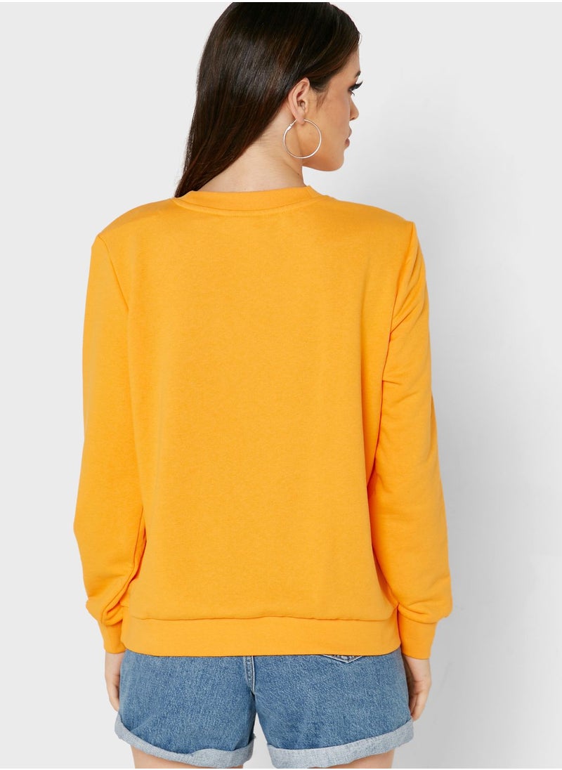 ONLY - Crew Neck Cuff Detail Sweatshirt - Image 1