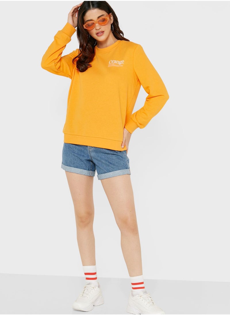 ONLY - Crew Neck Cuff Detail Sweatshirt - Image 1
