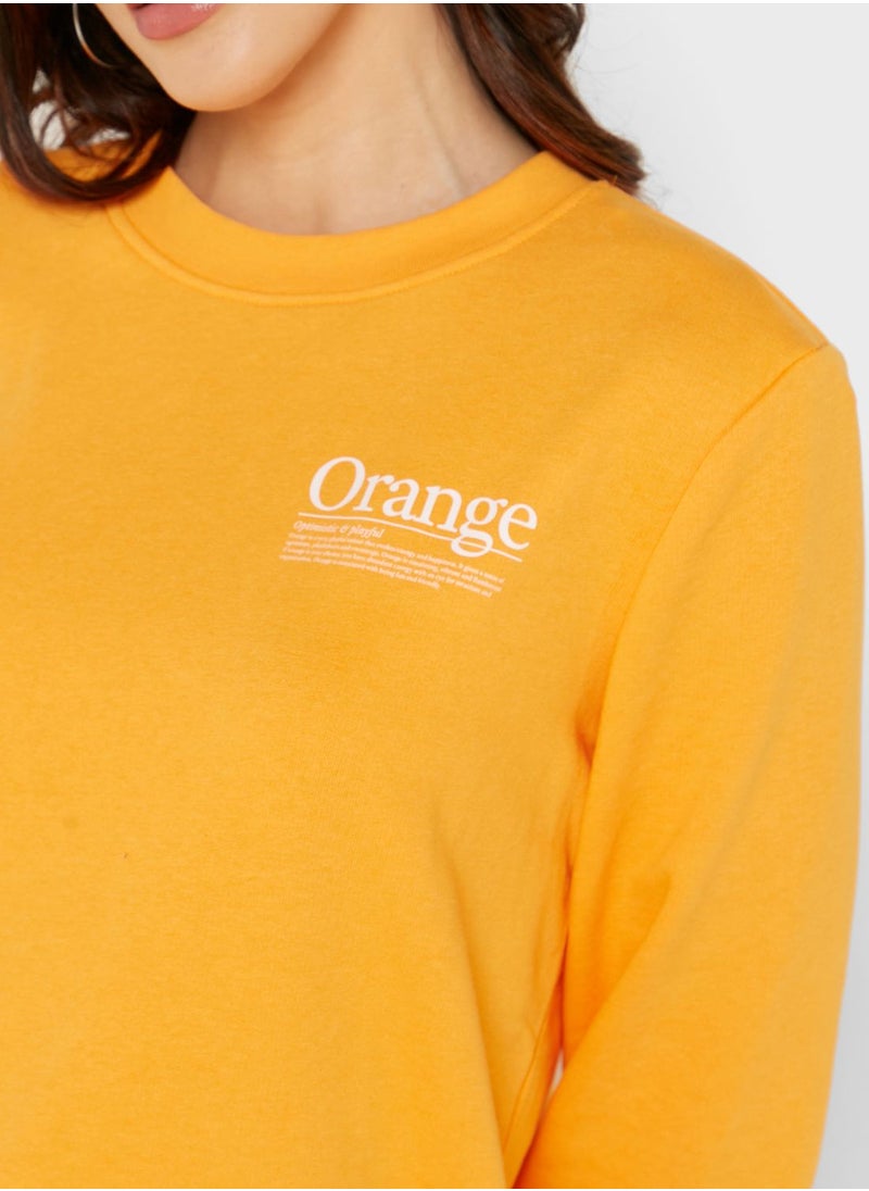 ONLY - Crew Neck Cuff Detail Sweatshirt - Image 1