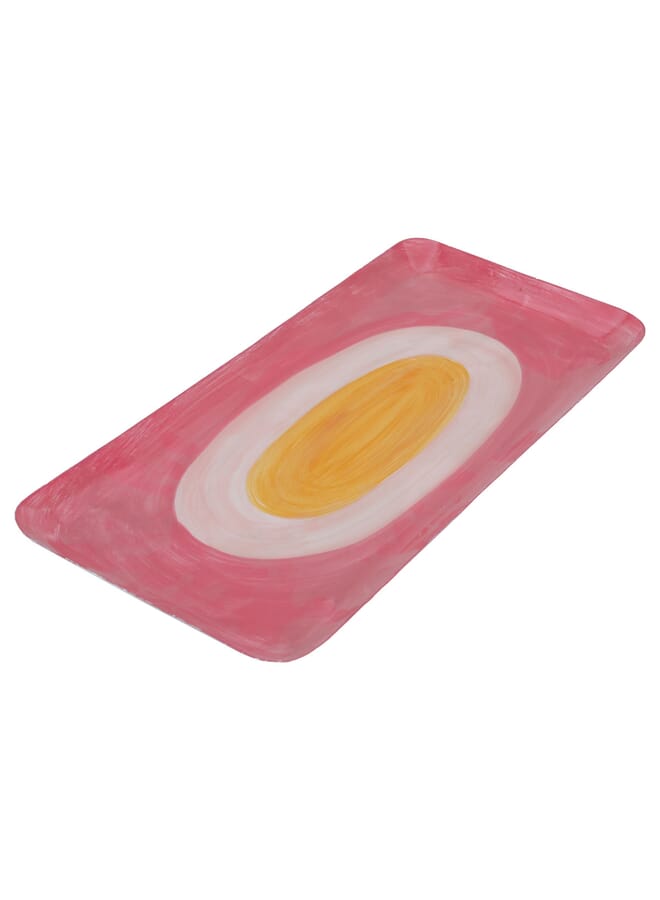 Alsaif Gallery Al Saif Gallery Steel Sweet Serving Plate, 2 x 20.5 x 42, Rectangle - Pink - Image 2