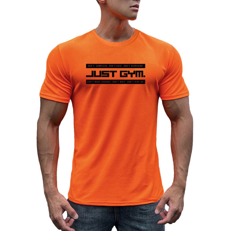 American Style Fashionable Brand Sports Fitness Short-Sleeved T-Shirt Men'S Cuff Fashionable Iron-Rolled Training Breathable Muscle-Showing Clothes For Summer - Image 4