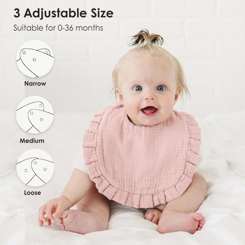 MairMore 8-Pack Muslin Baby Bandana Drool Bibs for Unisex Girls & Boys â€“ 100% Cotton Bibs, Soft & Absorbent Teething and Drooling Essentials for Newborns - Image 3