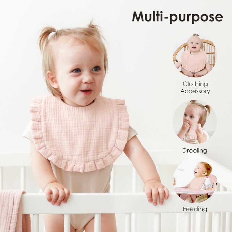 MairMore 8-Pack Muslin Baby Bandana Drool Bibs for Unisex Girls & Boys â€“ 100% Cotton Bibs, Soft & Absorbent Teething and Drooling Essentials for Newborns - Image 5