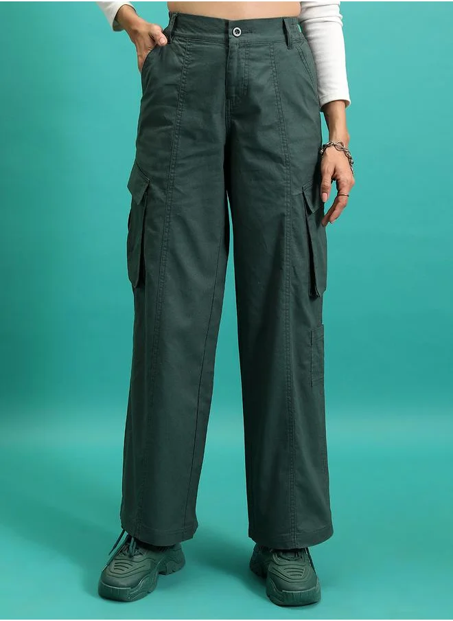 طوكيو توكيز High Rise Flared Cargo Pants by Styli