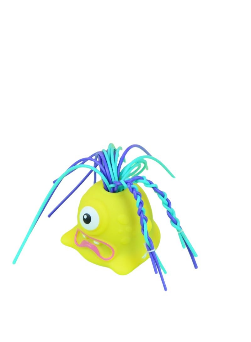 Hair Pulling Little Monster Can Be Tied Braids Decompression Vent Toys Educational Creative Vent Novelty Monster Big Eyes Boy Special Stress Reliever Toys Yellow