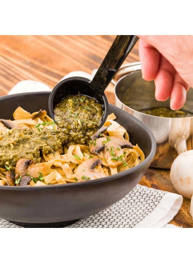 Restaurantware 1 Ounce Serving Ladle, 1 Hook Handle Portion Ladle - Dishwasher-Safe, Reusable, Black Plastic Gravy Ladle, For Stirring, Pouring, And Serving, - Image 2
