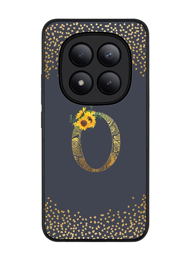 Stylizedd For Xiaomi Redmi Note 15 Pro+ / Poco M8 Pro Case,Slim fit Camera Protection, Shockproof Thin Phone cover  - Custom Floral Monogram - O  (Grey ) - Image 1