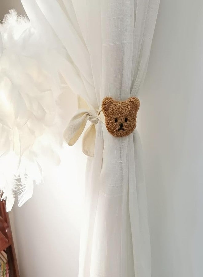 JAZLOG – Door Holdbacks Kids Curtain Modern tiebacks Plush Curtains Stylish 3D Cute Home for Cartoon Drapes Drapery & 2PCS Room, Coffee Holdbacks Tiebacks Animal Nursery, - Image 5