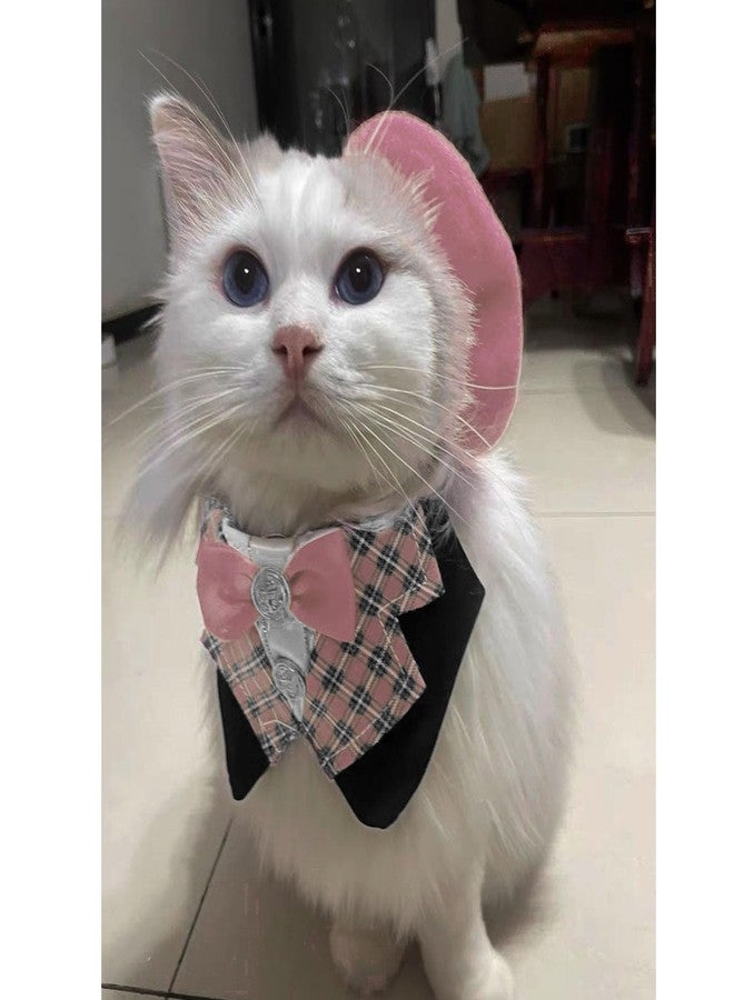 ZARSIO Small Dog Beret Wool Hat Cat Fashion Costume Pet French Artist Beanie Beret (Light Pink) - Image 3