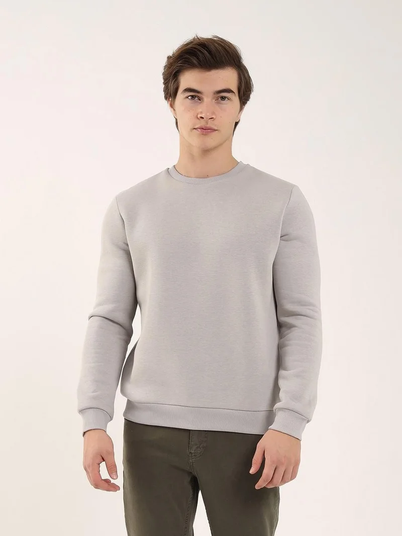 Dufy Stone Men's Regular Fit Crew Neck Sweatshirt