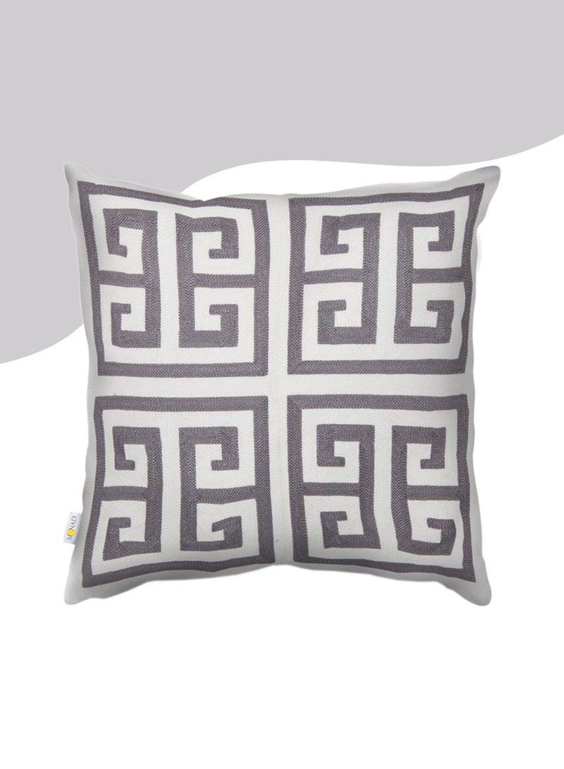 Donetella Decorative Embroidered Cushion Cover brown/beige 45x45Cm(Without Filler) 