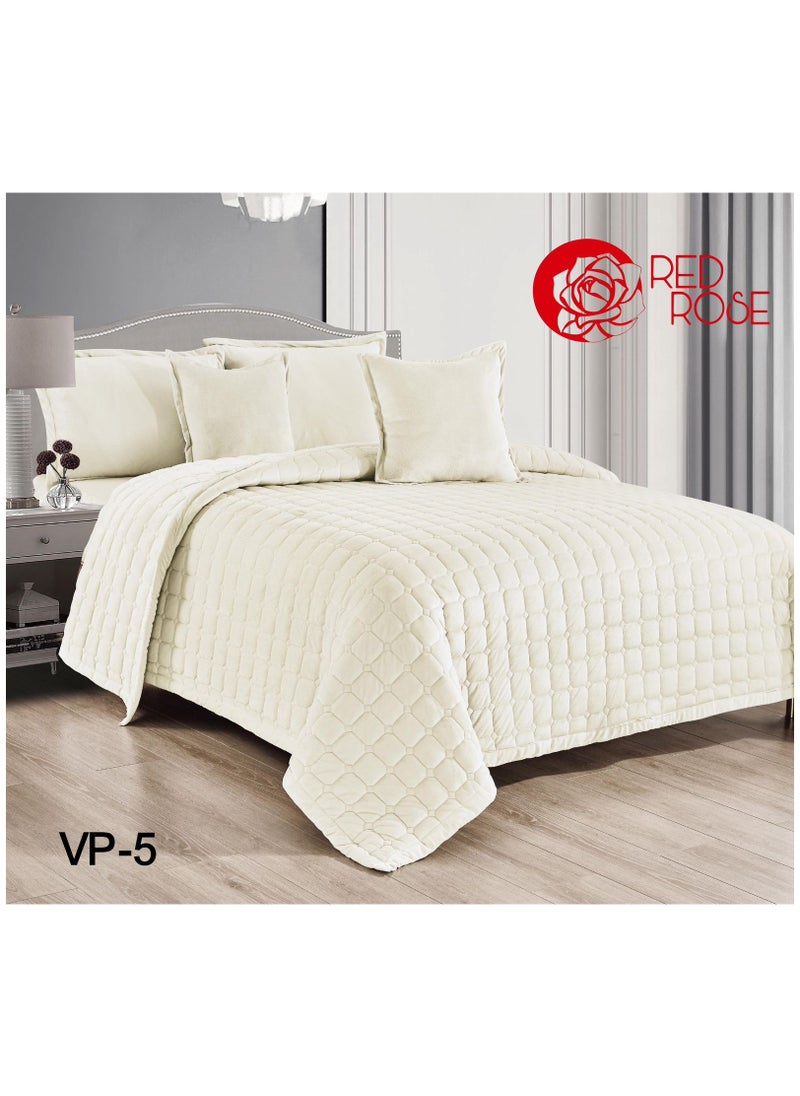 Red Rose Comforter Set Bedspread 2Piece Soft Velvet Compressed System 6Piece Compressed Size 240X220  - Image 1
