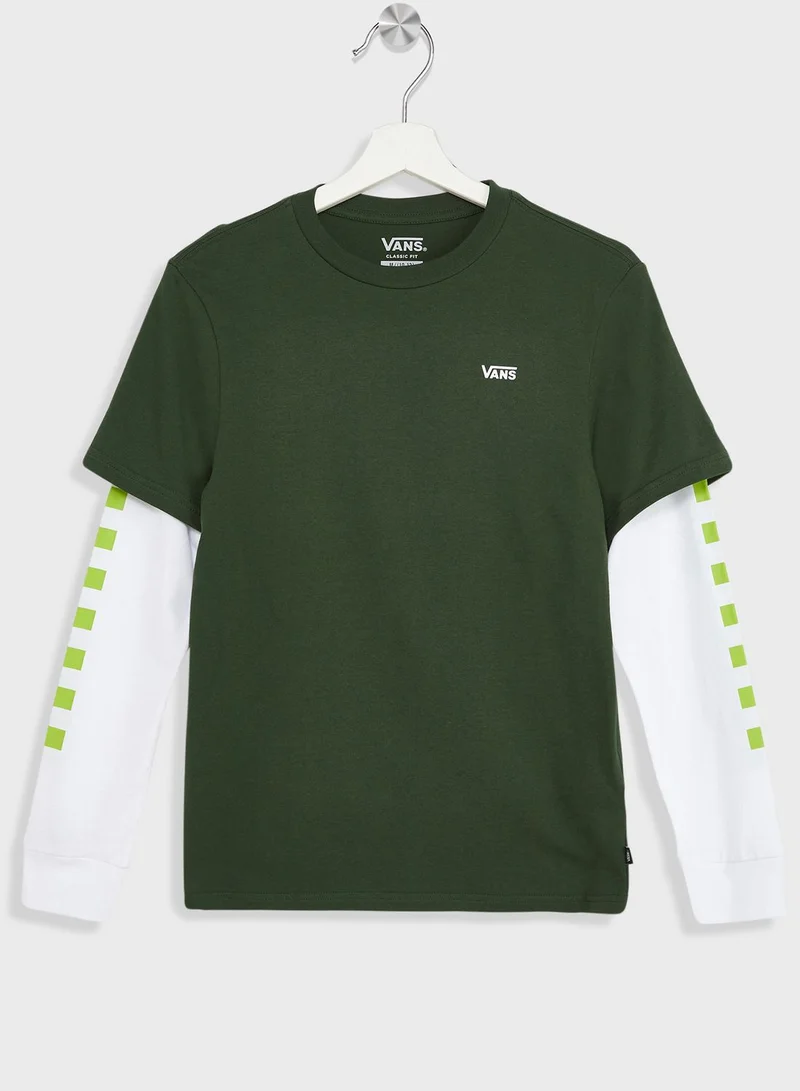 VANS Youth Long Check T-Shirt
