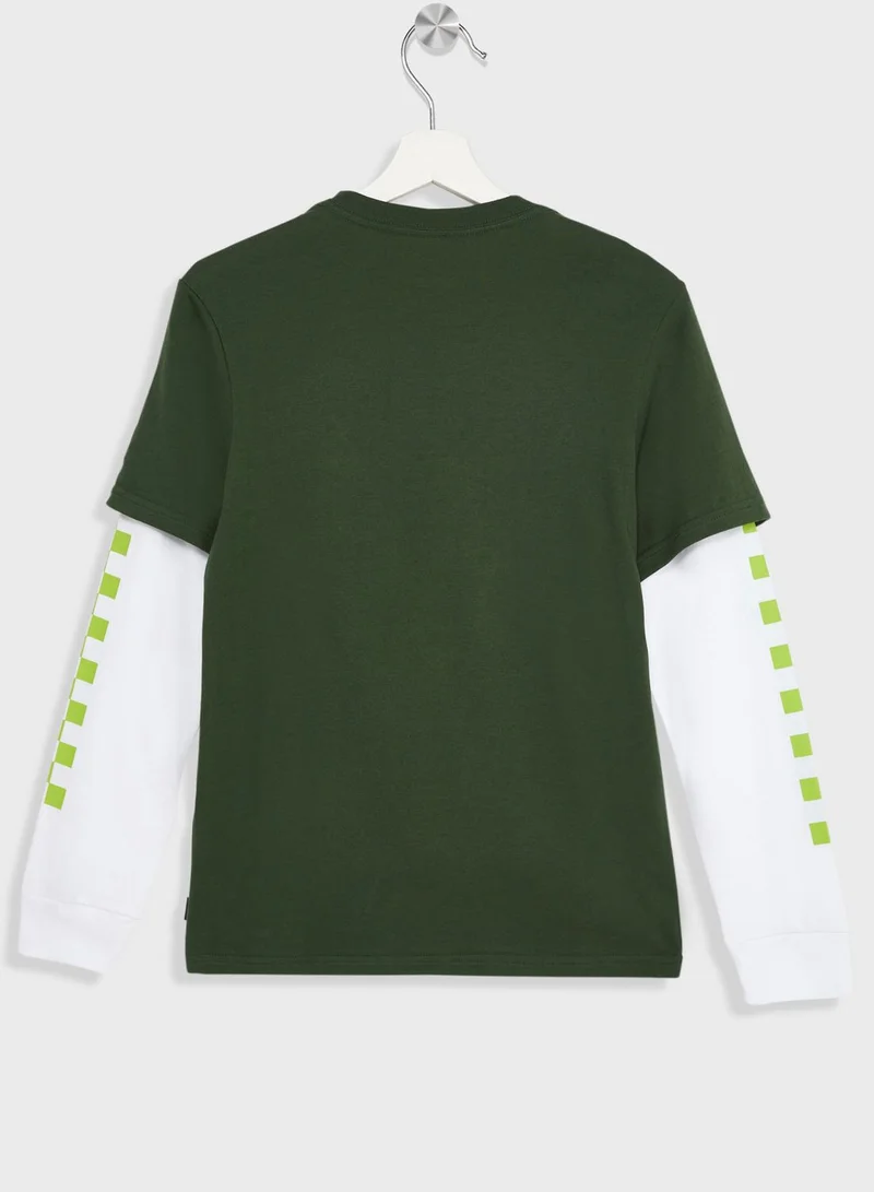 VANS Youth Long Check T-Shirt