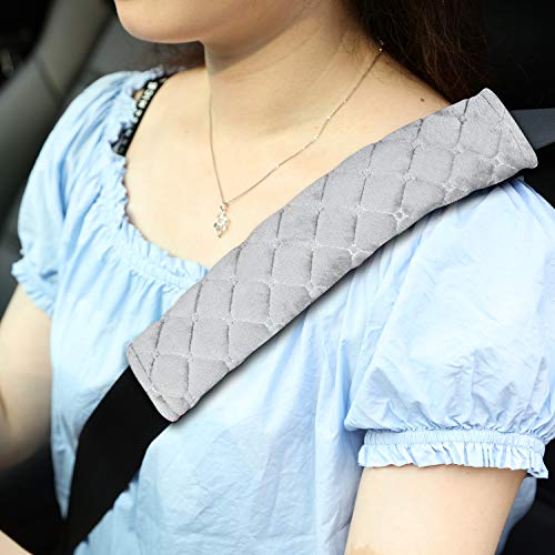 Tatuo 4 Pack Seat Belt Cover Extra Long Seat Belt Pads for Car Soft Comfort Shoulder Strap Covers Harness Pads Helps Protect Your Neck and Shoulder(10.6 Inch,Gray) - Image 3