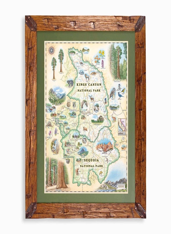 Xplorer Maps Sequoia & Kings Canyon Map Poster - 18x24 Vintage-Style Lithographic Print with Soy-Based Inks - Made in USA - Image 3