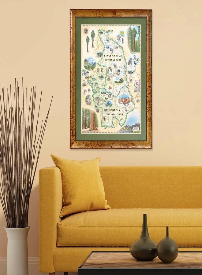 Xplorer Maps Sequoia & Kings Canyon Map Poster - 18x24 Vintage-Style Lithographic Print with Soy-Based Inks - Made in USA - Image 2