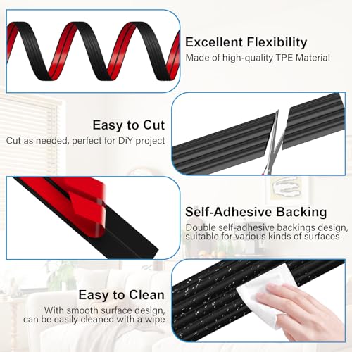 Pluden 20FT Flexible Wall Corner Protector Moulding Trim, Peel and Stick Inside & Outside Wall Corner Guards Edge Protector,Self Adhesive Molding Trim Strip for Edge Ceiling - Image 3