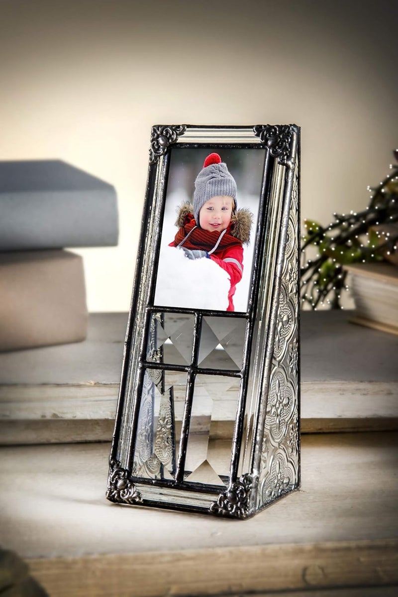 J Devlin Glass Art 2x3 Picture Frame Small Photo School Wallet Size Clear Vintage Stained Glass Baby Grandparent Keepsake Gift J Devlin Pic 36023 - Image 2