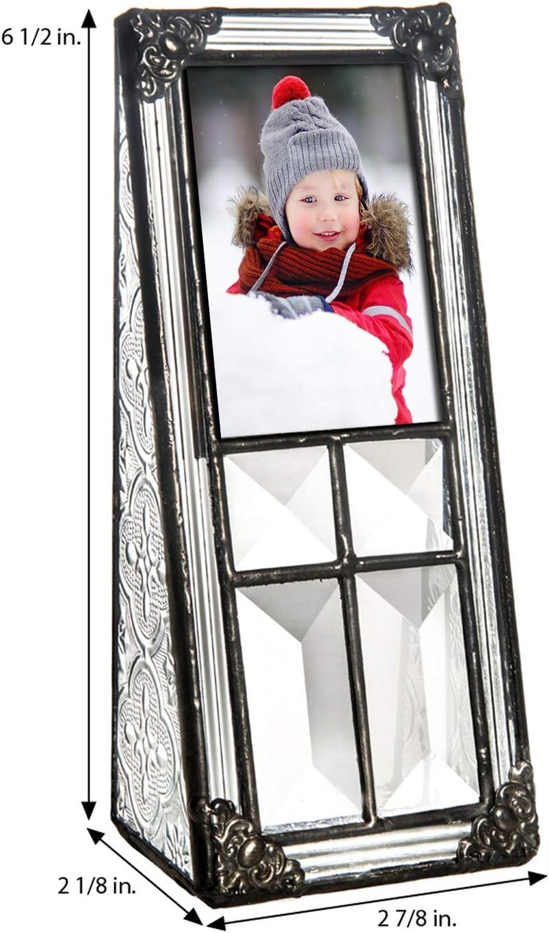 J Devlin Glass Art 2x3 Picture Frame Small Photo School Wallet Size Clear Vintage Stained Glass Baby Grandparent Keepsake Gift J Devlin Pic 36023 - Image 3
