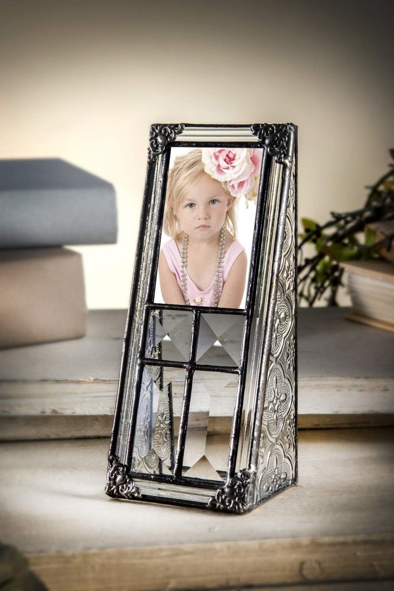J Devlin Glass Art 2x3 Picture Frame Small Photo School Wallet Size Clear Vintage Stained Glass Baby Grandparent Keepsake Gift J Devlin Pic 36023 - Image 4