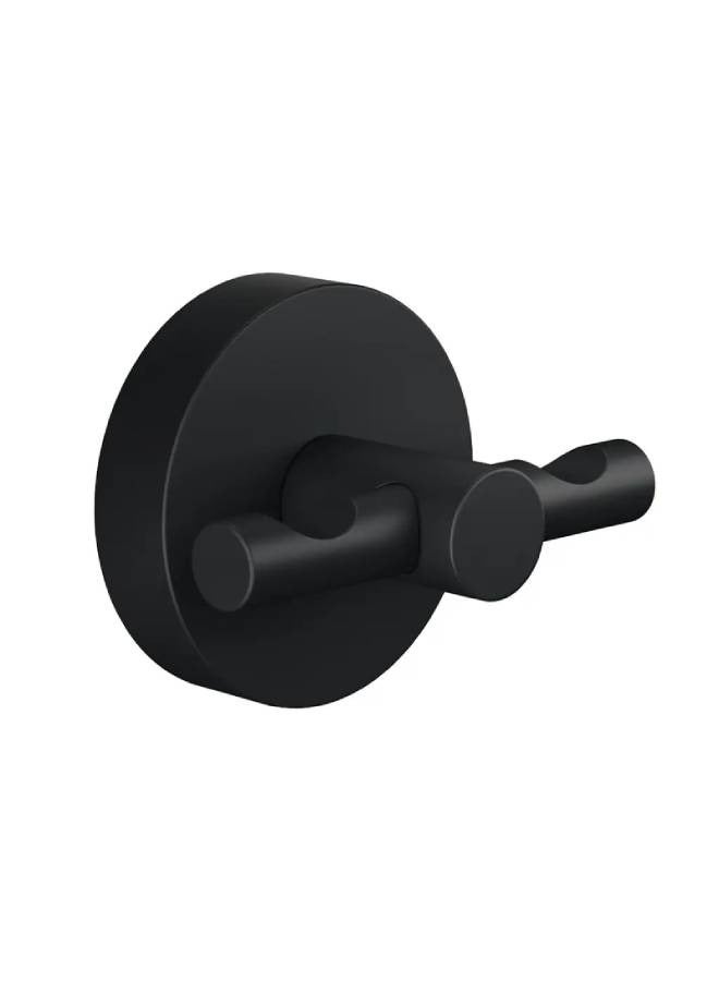 Tesa Moon Black Bathrobe Hook, Matt Black, For Bathroom And Wc