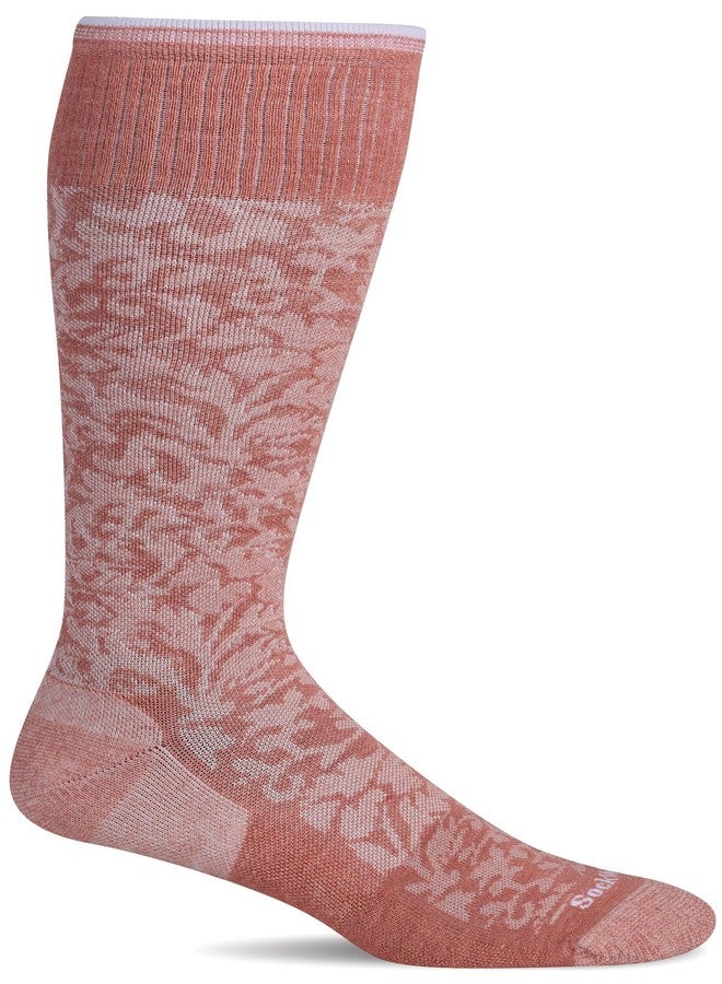 Sockwell Women's Damask Moderate Graduated Compression Sock, Pink Clay - M/L - Image 1