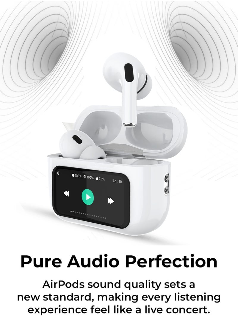glassology - GTA4 PRO Truly Wireless Earbuds with Display Active Noise Cancelling Thumping Bass Multi Mode 5H Playtime Wireless Magsafe Charging Customized Sound Gaming Mode - Image 1