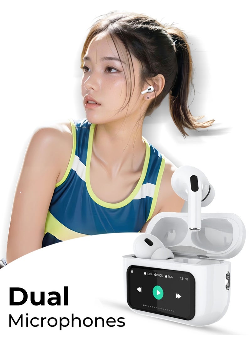 glassology - GTA4 PRO Truly Wireless Earbuds with Display Active Noise Cancelling Thumping Bass Multi Mode 5H Playtime Wireless Magsafe Charging Customized Sound Gaming Mode - Image 1