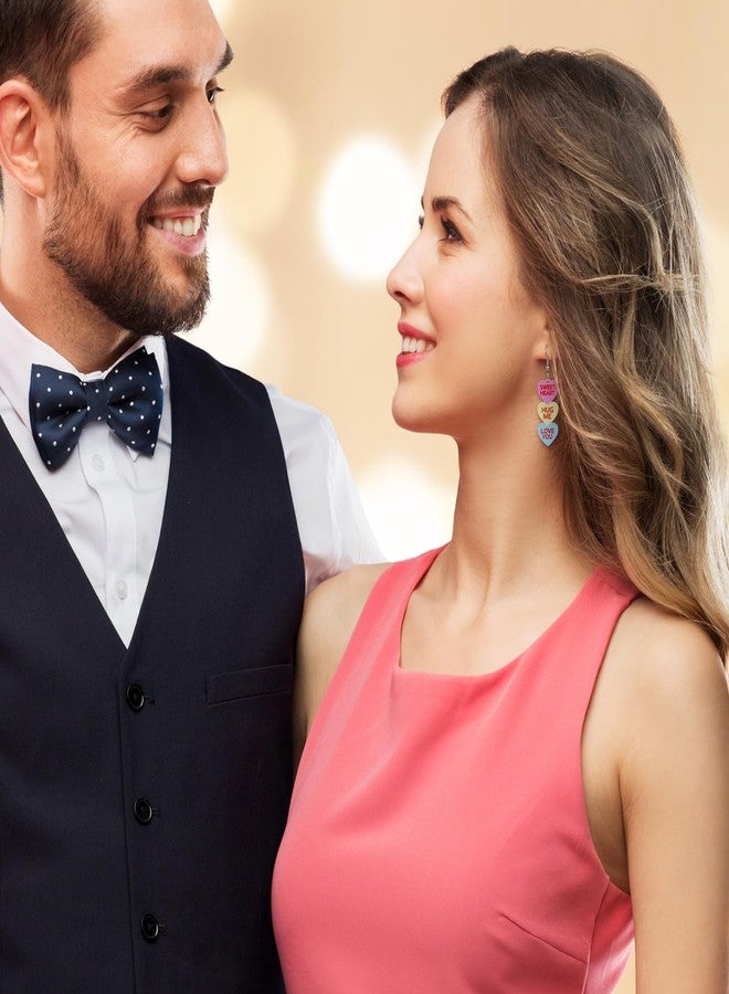 أقراط عيد الحب من أنجل كوين للنساء، أقراط متدلية مطبوعة عليها رسالة على شكل قلب رعاة البقر، أقراط قلب أكريليك باللونين الأحمر والوردي، مجوهرات حفلات عيد الحب (قلب حلو) - Image 2