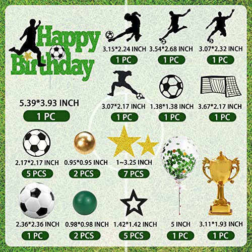 DRWATE 31 PCS Soccer Cake Topper Soccer Ball Player Cake Decorations for Soccer Football Theme Birthday Black - Image 5